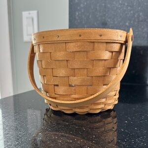 Longaberger Brown Woven Basket with Handle